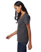 Hanes Ladies' Perfect-T V-Neck T-Shirt smoke gray ModelSide