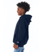 Champion Youth Powerblend® Pullover Hooded Sweatshirt navy ModelSide
