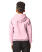 Gildan Youth Softstyle Midweight Fleece Hooded Sweatshirt light pink ModelBack