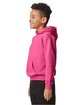 Gildan Youth Softstyle Midweight Fleece Hooded Sweatshirt pink lemonade ModelSide