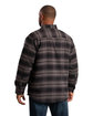 Berne Men's Heartland Sherpa-Lined Flannel Shirt Jacket plaid grey black ModelBack