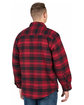 Berne Men's Heartland Sherpa-Lined Flannel Shirt Jacket plaid red black ModelBack