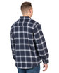 Berne Men's Heartland Sherpa-Lined Flannel Shirt Jacket plaid slvr navy ModelBack