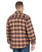 Berne Men's Heartland Sherpa-Lined Flannel Shirt Jacket plaid tan brgndy ModelBack