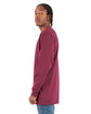 Shaka Wear Adult Active Long-Sleeve T-Shirt burgundy ModelSide