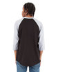 Shaka Wear Adult Three-Quarter Sleeve Raglan T-Shirt black/ hthr grey ModelBack