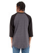 Shaka Wear Adult Three-Quarter Sleeve Raglan T-Shirt chcrl gr ht/ blk ModelBack