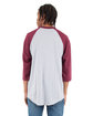 Shaka Wear Adult Three-Quarter Sleeve Raglan T-Shirt hthr gry/ brgndy ModelBack