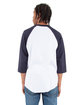 Shaka Wear Adult Three-Quarter Sleeve Raglan T-Shirt white/ navy ModelBack