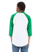 Shaka Wear Adult Three-Quarter Sleeve Raglan T-Shirt white/ kelly grn ModelBack