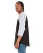 Shaka Wear Adult Three-Quarter Sleeve Raglan T-Shirt black/ hthr grey ModelSide