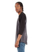 Shaka Wear Adult Three-Quarter Sleeve Raglan T-Shirt chcrl gr ht/ blk ModelSide