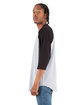 Shaka Wear Adult Three-Quarter Sleeve Raglan T-Shirt heather gry/ blk ModelSide