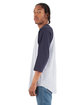 Shaka Wear Adult Three-Quarter Sleeve Raglan T-Shirt hthr grey/ navy ModelSide