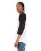 Shaka Wear Adult Three-Quarter Sleeve Raglan T-Shirt white/ black ModelSide