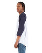 Shaka Wear Adult Three-Quarter Sleeve Raglan T-Shirt white/ navy ModelSide