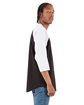 Shaka Wear Adult Three-Quarter Sleeve Raglan T-Shirt black/ white ModelSide