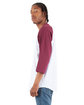 Shaka Wear Adult Three-Quarter Sleeve Raglan T-Shirt white/ burgundy ModelSide