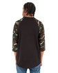 Shaka Wear Adult Three-Quarter Sleeve Camo Raglan T-Shirt  ModelBack