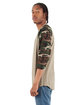 Shaka Wear Adult Three-Quarter Sleeve Camo Raglan T-Shirt olive/ camo grn ModelSide