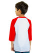 Shaka Wear Youth 6 oz., 3/4-Sleeve Raglan white/ red ModelBack