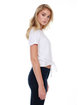 StarTee Drop Ship Ladies' Cotton Tie Front T-Shirt WHITE ModelSide