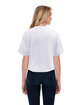 StarTee Ladies' Boyfriend Crop T-Shirt WHITE ModelBack