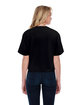 StarTee Ladies' Crop Boyfriend T-Shirt black ModelBack