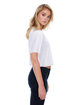 StarTee Drop Ship Ladies' Boyfriend Crop T-Shirt WHITE ModelSide