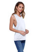 StarTee Drop Ship Ladies' Cotton Muscle T-Shirt WHITE ModelSide