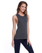 StarTee Ladies' Cotton Muscle T-Shirt charcoal heather ModelSide