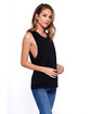 StarTee Ladies' Cotton Muscle T-Shirt BLACK ModelSide