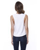 StarTee Drop Ship Ladies' Cotton Muscle Crop T-Shirt WHITE ModelBack