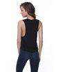StarTee Drop Ship Ladies' Cotton Muscle Crop T-Shirt BLACK ModelBack