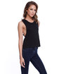StarTee Ladies' Muscle Crop T-Shirt black ModelSide