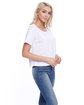 StarTee Drop Ship Ladies' Cotton Boxy T-Shirt WHITE ModelSide