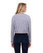 StarTee Ladies' Long-Sleeve Crop Boyfriend T-Shirt heather grey ModelBack