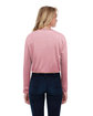 StarTee Ladies' Boyfriend Long Sleeve Crop T-Shirt DUSTY PINK ModelBack