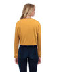 StarTee Ladies' Boyfriend Long Sleeve Crop T-Shirt MUSTARD ModelBack