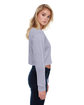 StarTee Ladies' Long-Sleeve Crop Boyfriend T-Shirt heather grey ModelSide