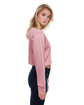 StarTee Ladies' Boyfriend Long Sleeve Crop T-Shirt DUSTY PINK ModelSide