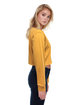 StarTee Drop Ship Ladies' Boyfriend Long Sleeve Crop T-Shirt MUSTARD ModelSide