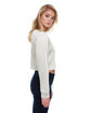 StarTee Drop Ship Ladies' Boyfriend Long Sleeve Crop T-Shirt OFF WHITE ModelSide