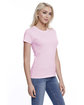 StarTee Ladies' Cotton Crew Neck T-shirt pink ModelSide