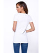 StarTee Ladies' Cotton V-Neck T-Shirt white ModelBack