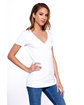 StarTee Ladies' Cotton V-Neck T-Shirt white ModelSide