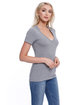StarTee Ladies' Cotton V-Neck T-Shirt heather grey ModelSide