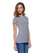 StarTee Ladies' CVC Crew Neck T-shirt heather grey ModelSide