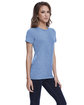 StarTee Ladies' CVC Crew Neck T-shirt ocean blue hthr ModelSide