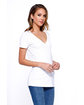 StarTee Ladies' CVC V-Neck T-Shirt white ModelSide